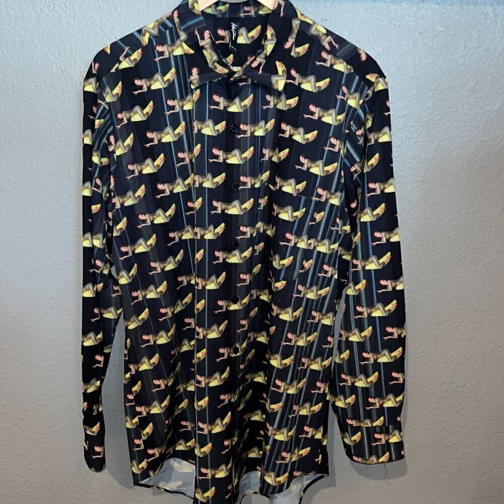 ADAM SELMAN Rare 2018 Runway "Girl Riding an Inflatable Banana" Shirt Unisex